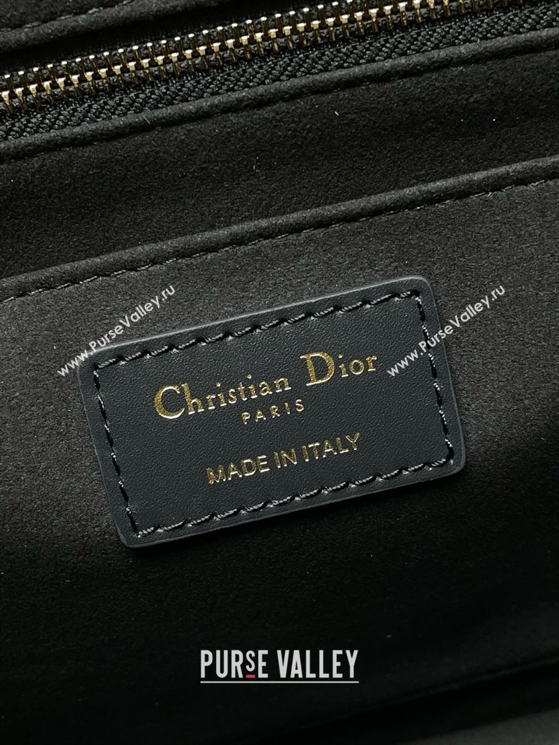 Dior small Book Tote Bag in Blue Dior Oblique Embroidery and Calfskin with strap 2024 (xxg-240401-11)