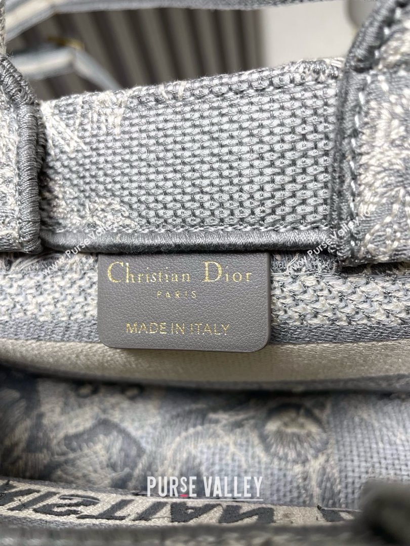 Dior Mini Dior Book Tote Bag with Strap in Gray Toile de Jouy Reverse Embroidery 2024 (xxg-240401-06)