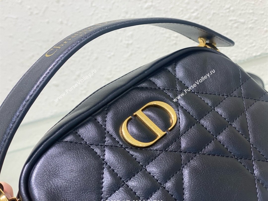 Dior small Caro Top Handle Camera Bag in Black Calfskin 2024 (xxg-240401-16)