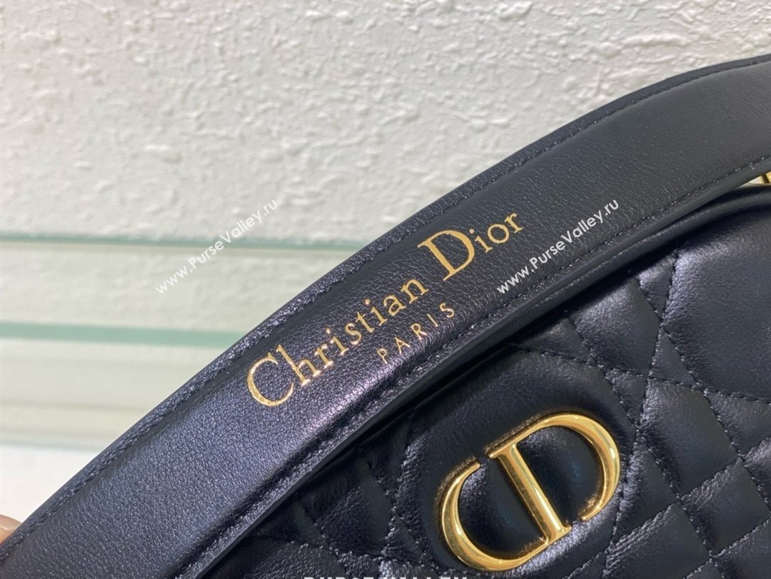 Dior small Caro Top Handle Camera Bag in Black Calfskin 2024 (xxg-240401-16)