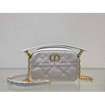 Dior small Caro Top Handle Camera Bag in white Calfskin 2024 (xxg-240401-17)