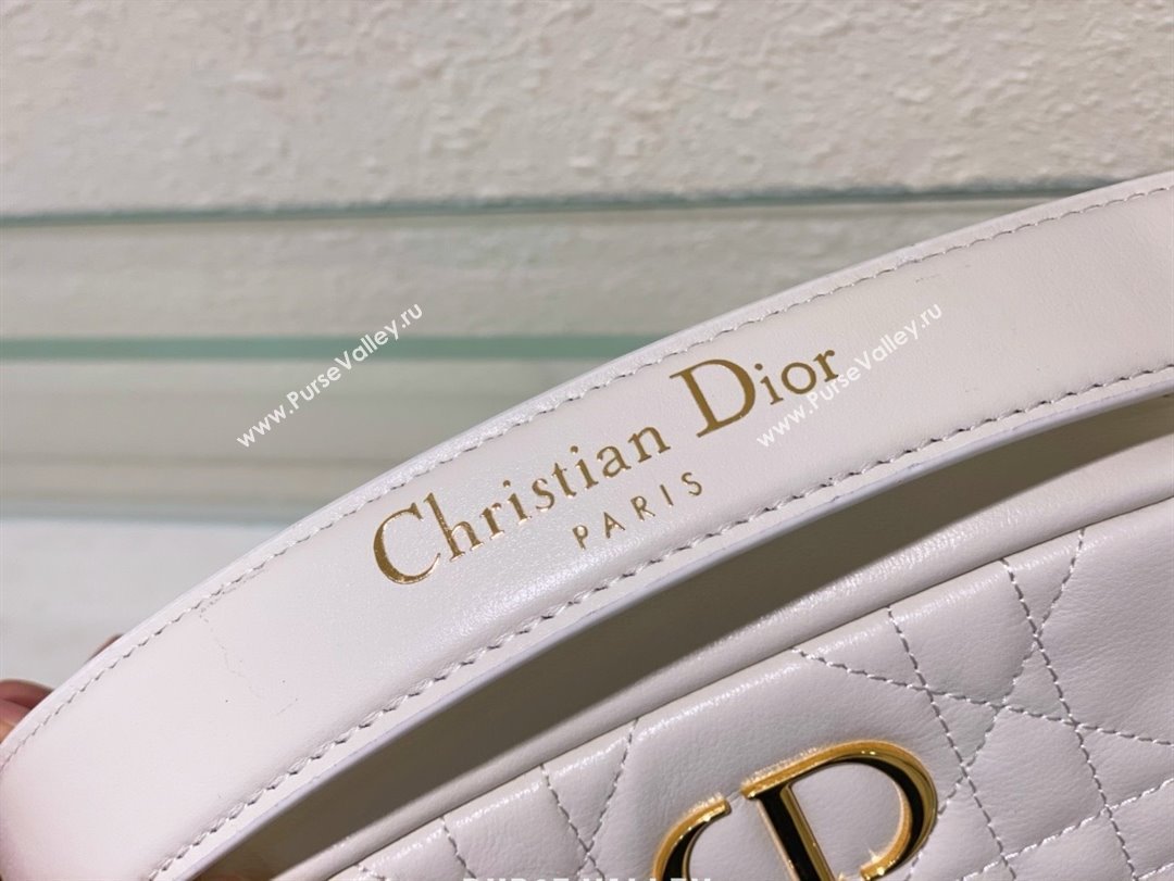 Dior small Caro Top Handle Camera Bag in white Calfskin 2024 (xxg-240401-17)