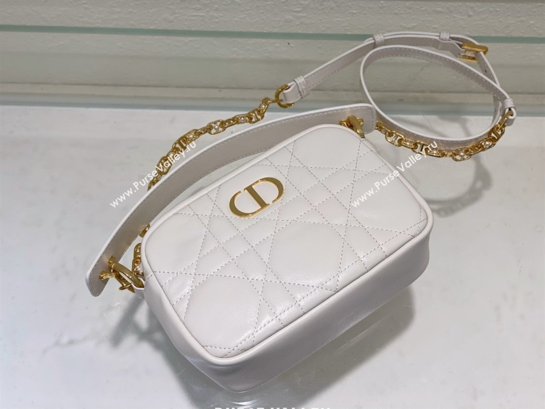 Dior small Caro Top Handle Camera Bag in white Calfskin 2024 (xxg-240401-17)