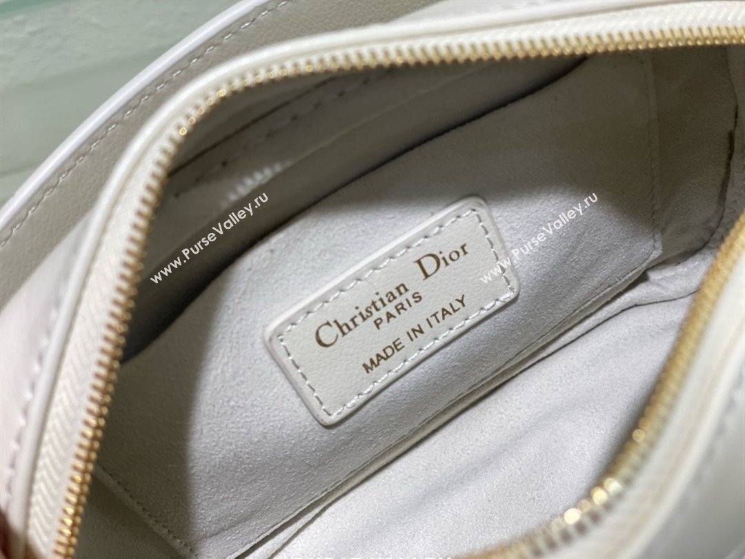 Dior small Caro Top Handle Camera Bag in white Calfskin 2024 (xxg-240401-17)