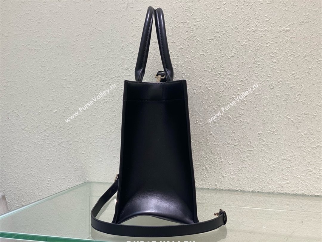 Dior Medium Book Tote Bag in black Macrocannage Calfskin 2024 (xxg-240401-01)