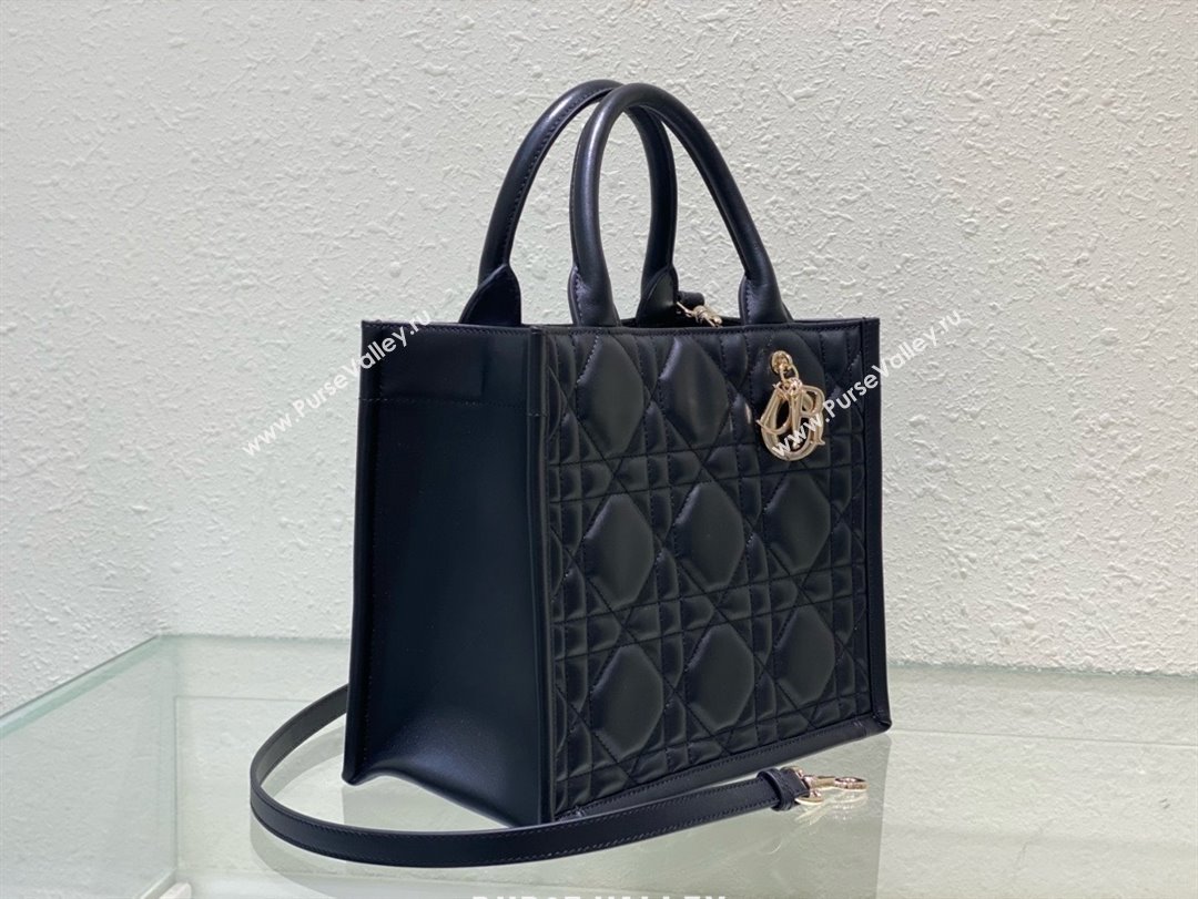 Dior small Book Tote Bag in black Macrocannage Calfskin 2024 (xxg-240401-03)