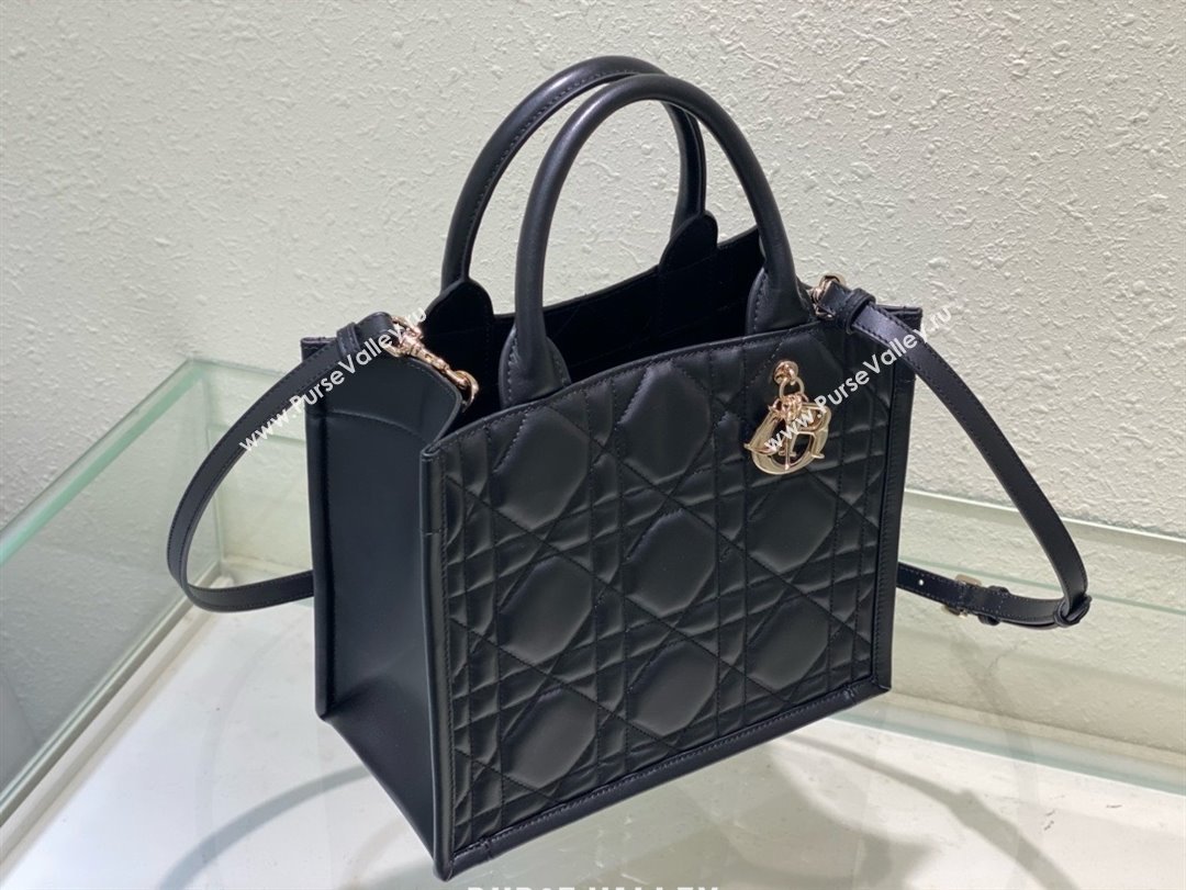 Dior small Book Tote Bag in black Macrocannage Calfskin 2024 (xxg-240401-03)