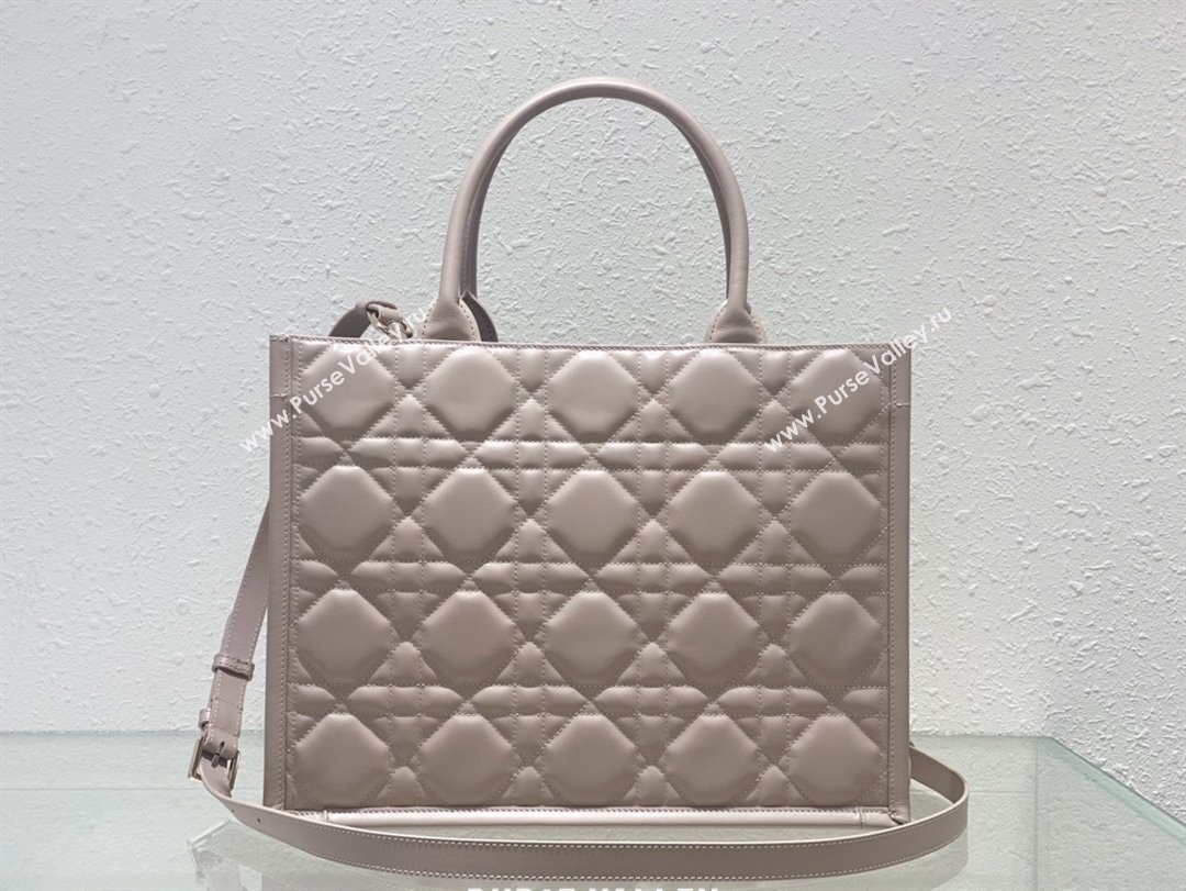 Dior Medium Book Tote Bag in nude pink Macrocannage Calfskin 2024 (xxg-240329-14)