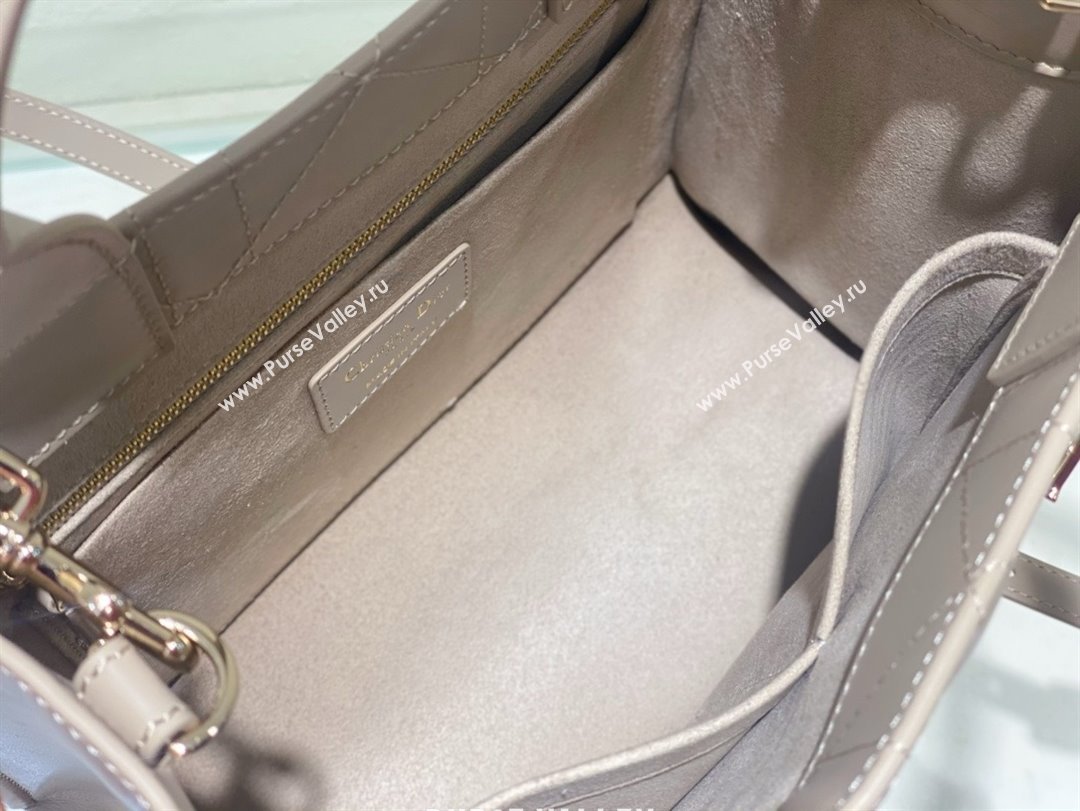 Dior small Book Tote Bag in nude pink Macrocannage Calfskin 2024 (xxg-240401-04)