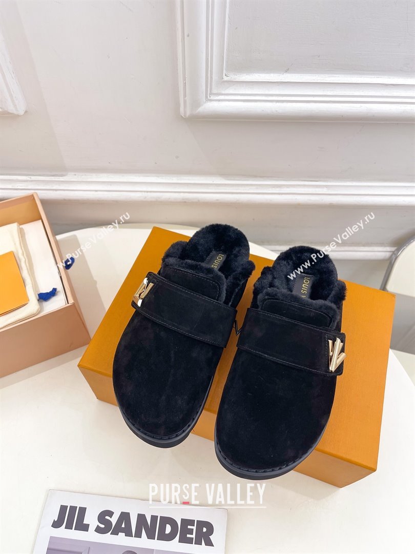 Louis Vuitton LV Cosy Flat Comfort Clog black 2023 (modeng-231013-06)