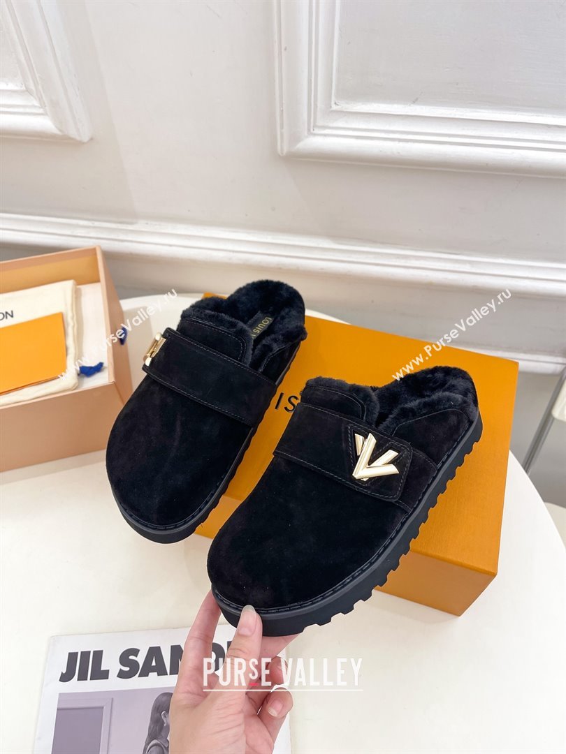 Louis Vuitton LV Cosy Flat Comfort Clog black 2023 (modeng-231013-06)