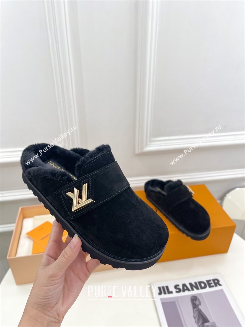 Louis Vuitton LV Cosy Flat Comfort Clog black 2023 (modeng-231013-06)