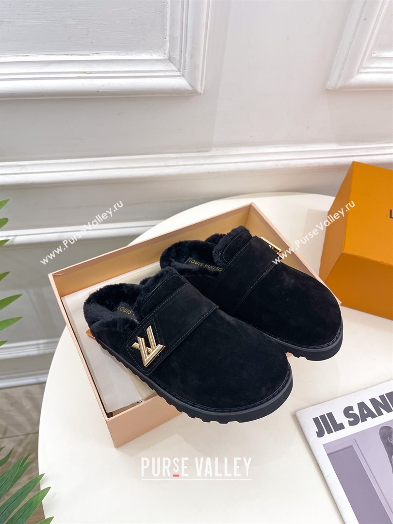 Louis Vuitton LV Cosy Flat Comfort Clog black 2023 (modeng-231013-06)