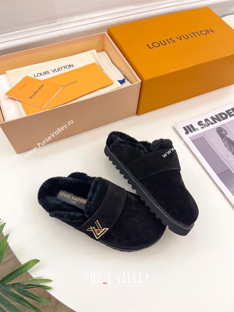 Louis Vuitton LV Cosy Flat Comfort Clog black 2023 (modeng-231013-06)