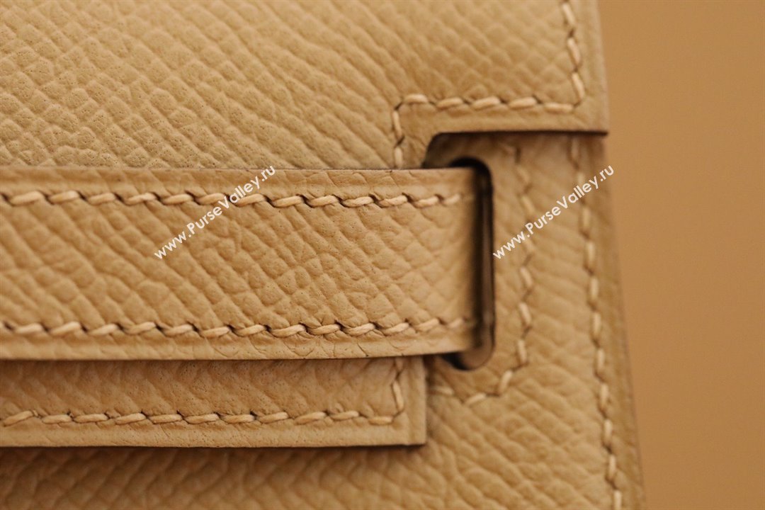 Hermes Mini Kelly II Handbag in original epsom leather chai with gold hardware(handmade) (ayan-231115-14)