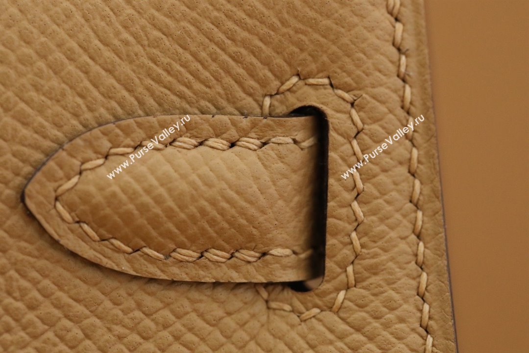 Hermes Mini Kelly II Handbag in original epsom leather chai with gold hardware(handmade) (ayan-231115-14)