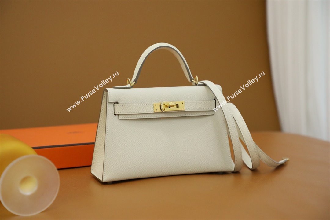 Hermes Mini Kelly II Handbag in original epsom leather carie with gold hardware(handmade) (ayan-231115-17)