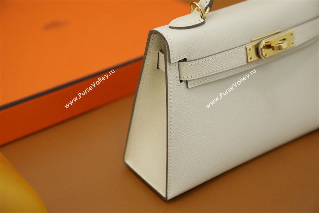 Hermes Mini Kelly II Handbag in original epsom leather carie with gold hardware(handmade) (ayan-231115-17)