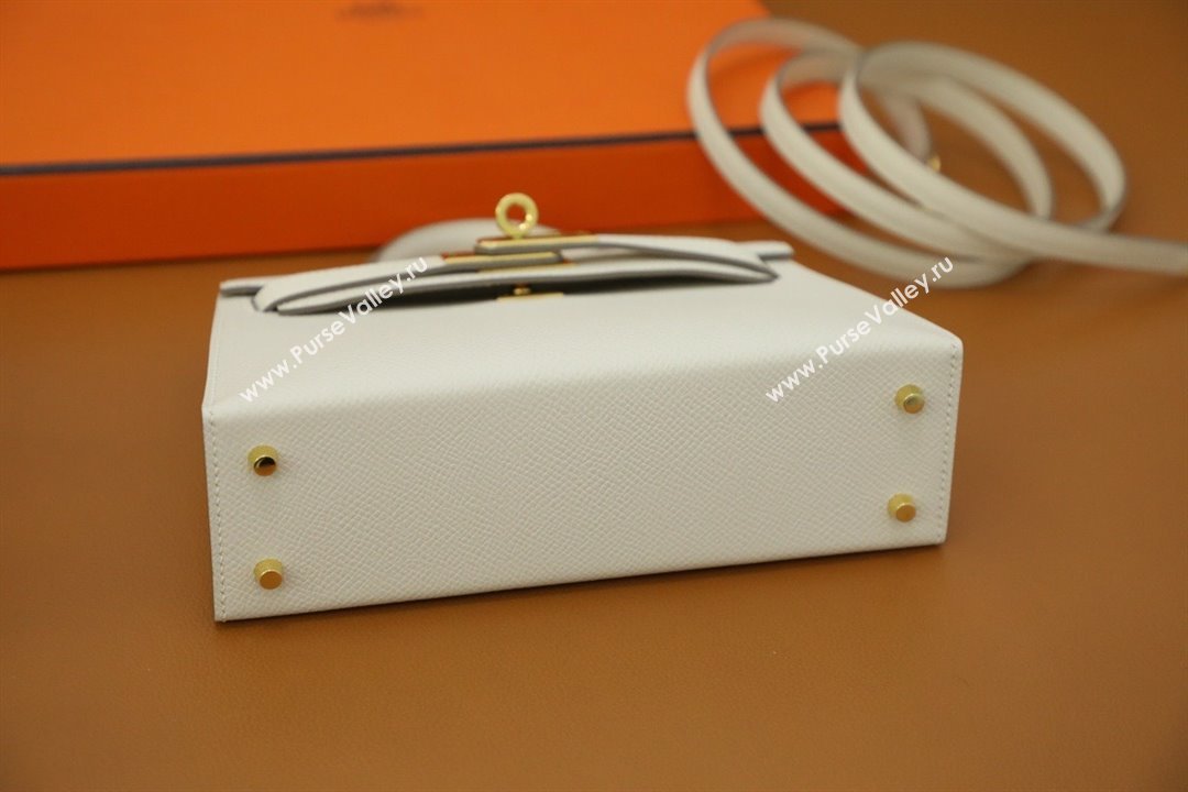 Hermes Mini Kelly II Handbag in original epsom leather carie with gold hardware(handmade) (ayan-231115-17)