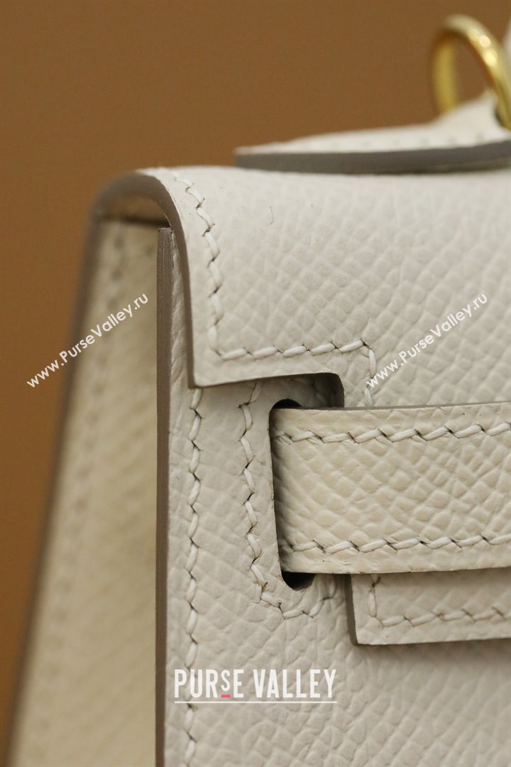Hermes Mini Kelly II Handbag in original epsom leather carie with gold hardware(handmade) (ayan-231115-17)