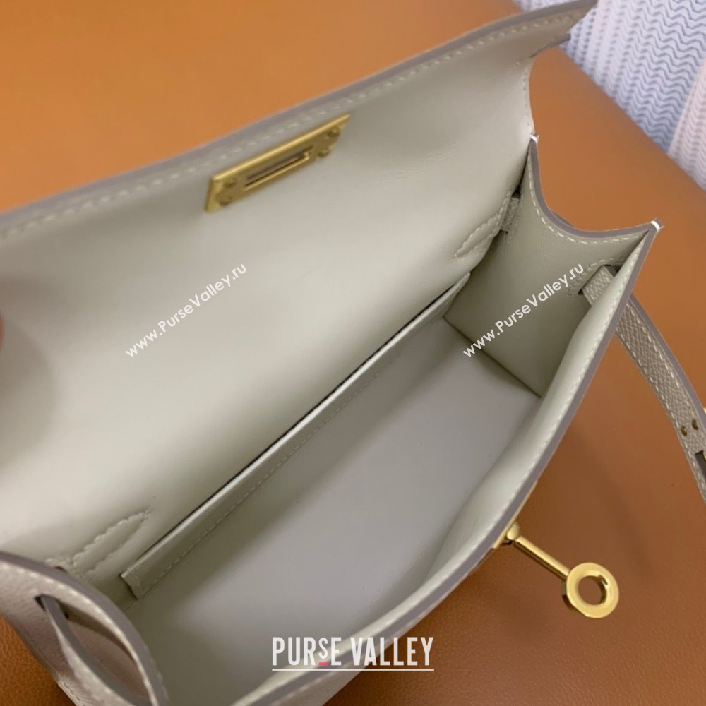 Hermes Mini Kelly II Handbag in original epsom leather carie with gold hardware(handmade) (ayan-231115-17)