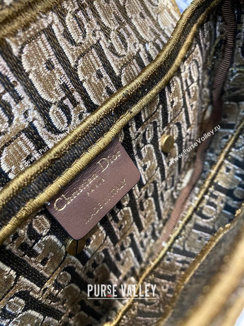 Dior SADDLE BAG in Oblique Embroidered Velvet Brown 2020 (vivi-2308 )