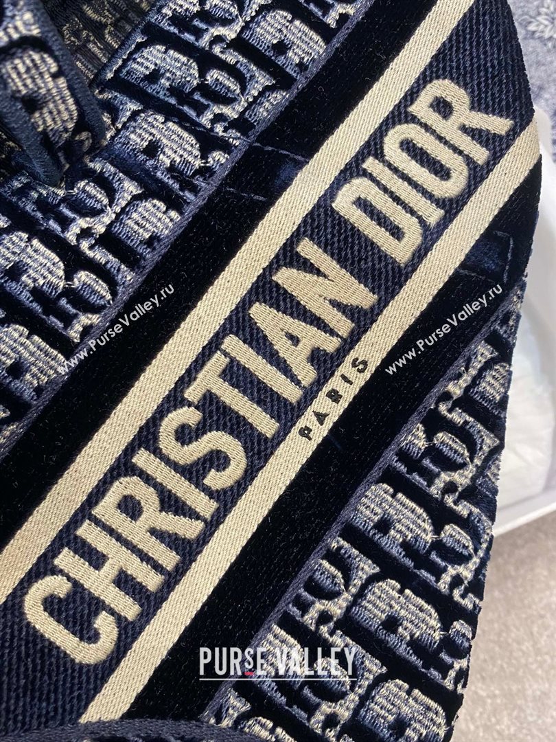 Dior SADDLE BAG in Oblique Embroidered Velvet Blue 2020 (VIVI-3039 )