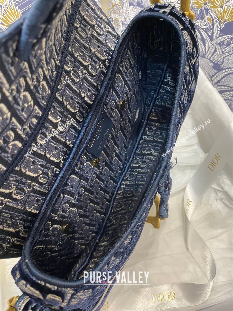 Dior SADDLE BAG in Oblique Embroidered Velvet Blue 2020 (VIVI-3039 )