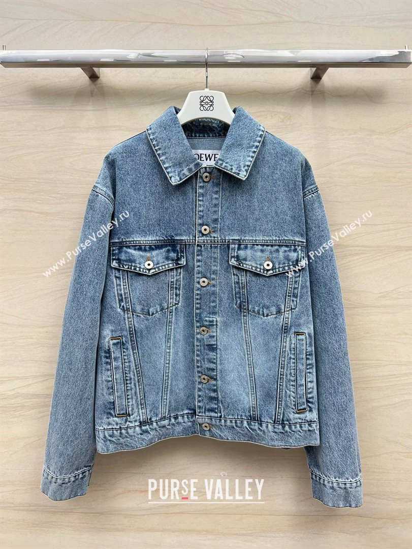 LOEWE Anagram jacket in denim Mid Blue 2024 (QIQI-240226-11)