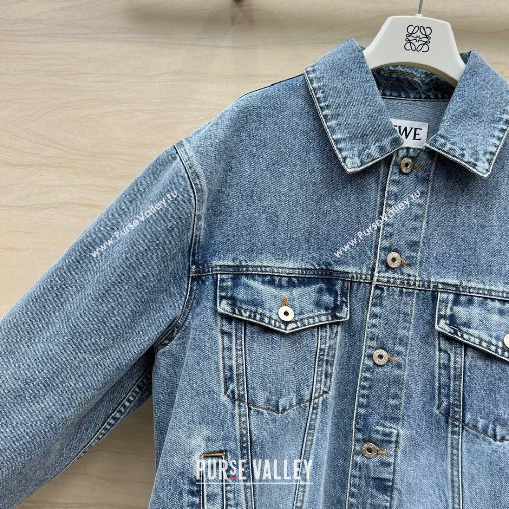 LOEWE Anagram jacket in denim Mid Blue 2024 (QIQI-240226-11)