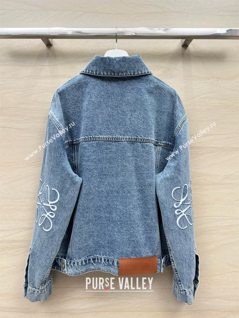 LOEWE Anagram jacket in denim Mid Blue 2024 (QIQI-240226-11)