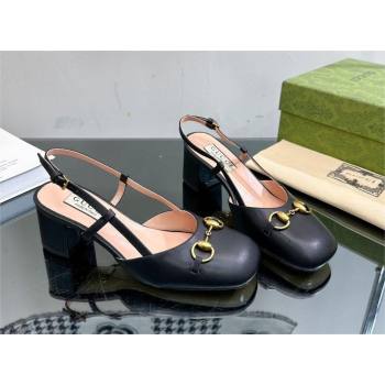 Gucci Womens Horsebit slingback 771601 black 2024 (modeng-231228-05)