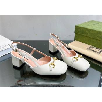 Gucci Womens Horsebit slingback 771601 white 2024 (modeng-231228-06)
