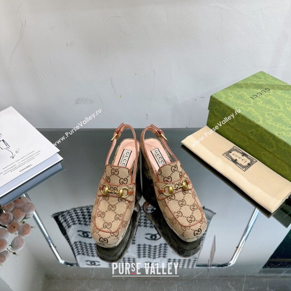 Gucci GG CANVAS Womens Horsebit mule 776916 2024 (modeng-231228-08)