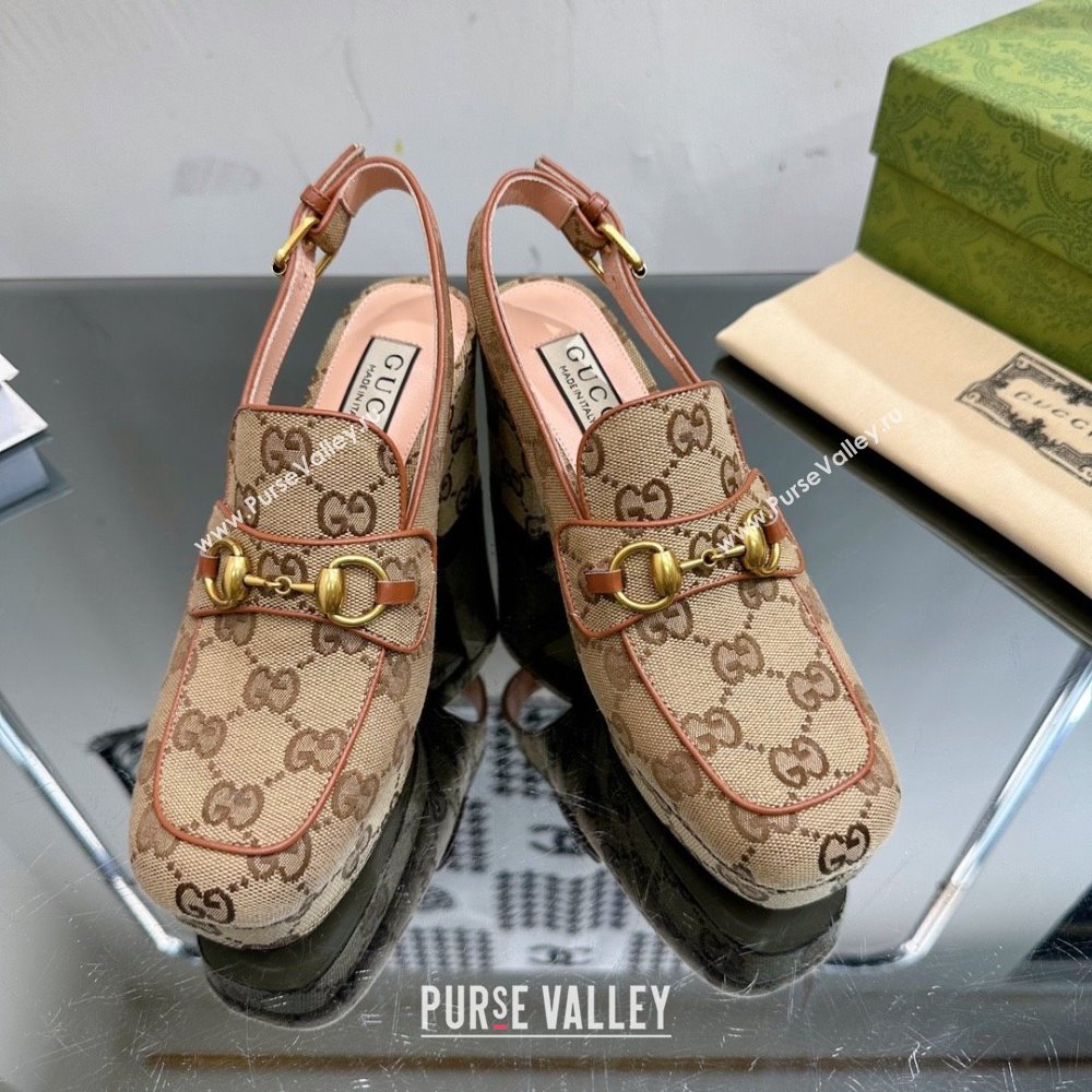 Gucci GG CANVAS Womens Horsebit mule 776916 2024 (modeng-231228-08)