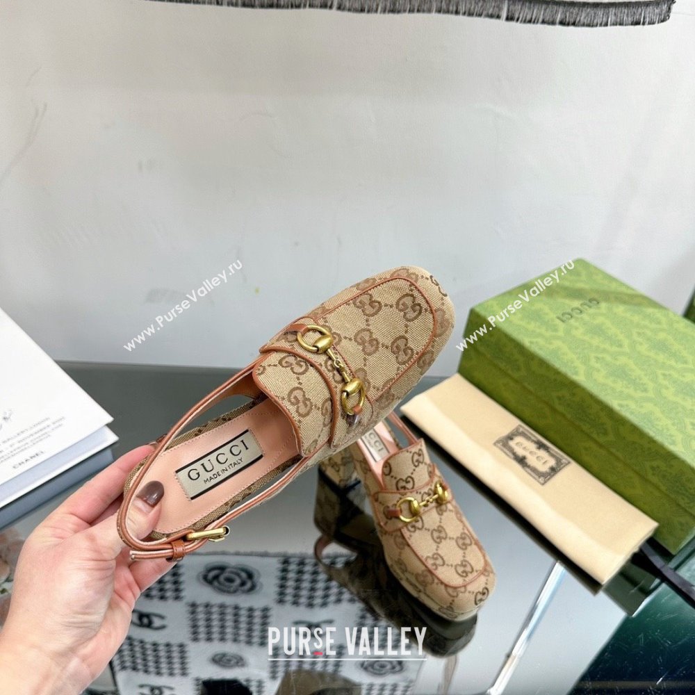 Gucci GG CANVAS Womens Horsebit mule 776916 2024 (modeng-231228-08)