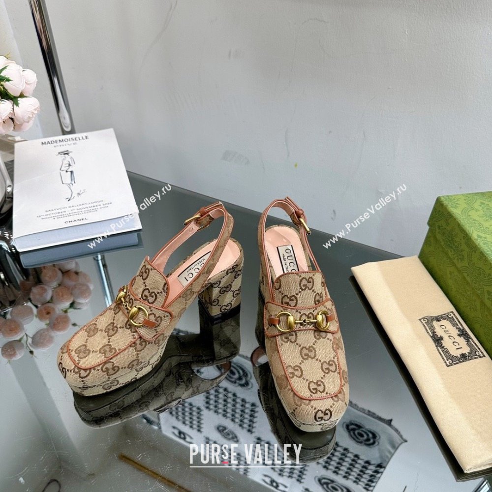 Gucci GG CANVAS Womens Horsebit mule 776916 2024 (modeng-231228-08)
