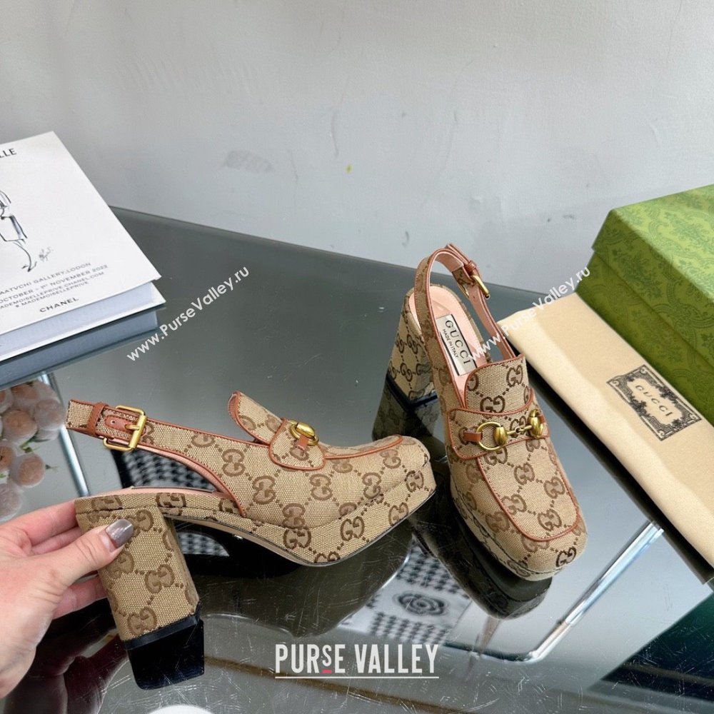 Gucci GG CANVAS Womens Horsebit mule 776916 2024 (modeng-231228-08)