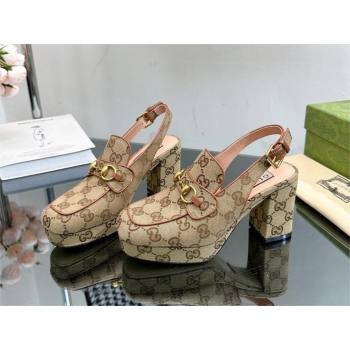 Gucci GG CANVAS Womens Horsebit mule 776916 2024 (modeng-231228-08)