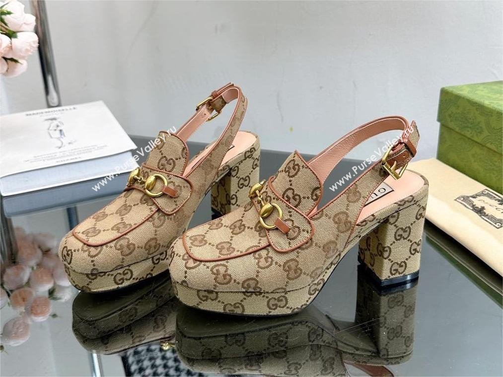 Gucci GG CANVAS Womens Horsebit mule 776916 2024 (modeng-231228-08)