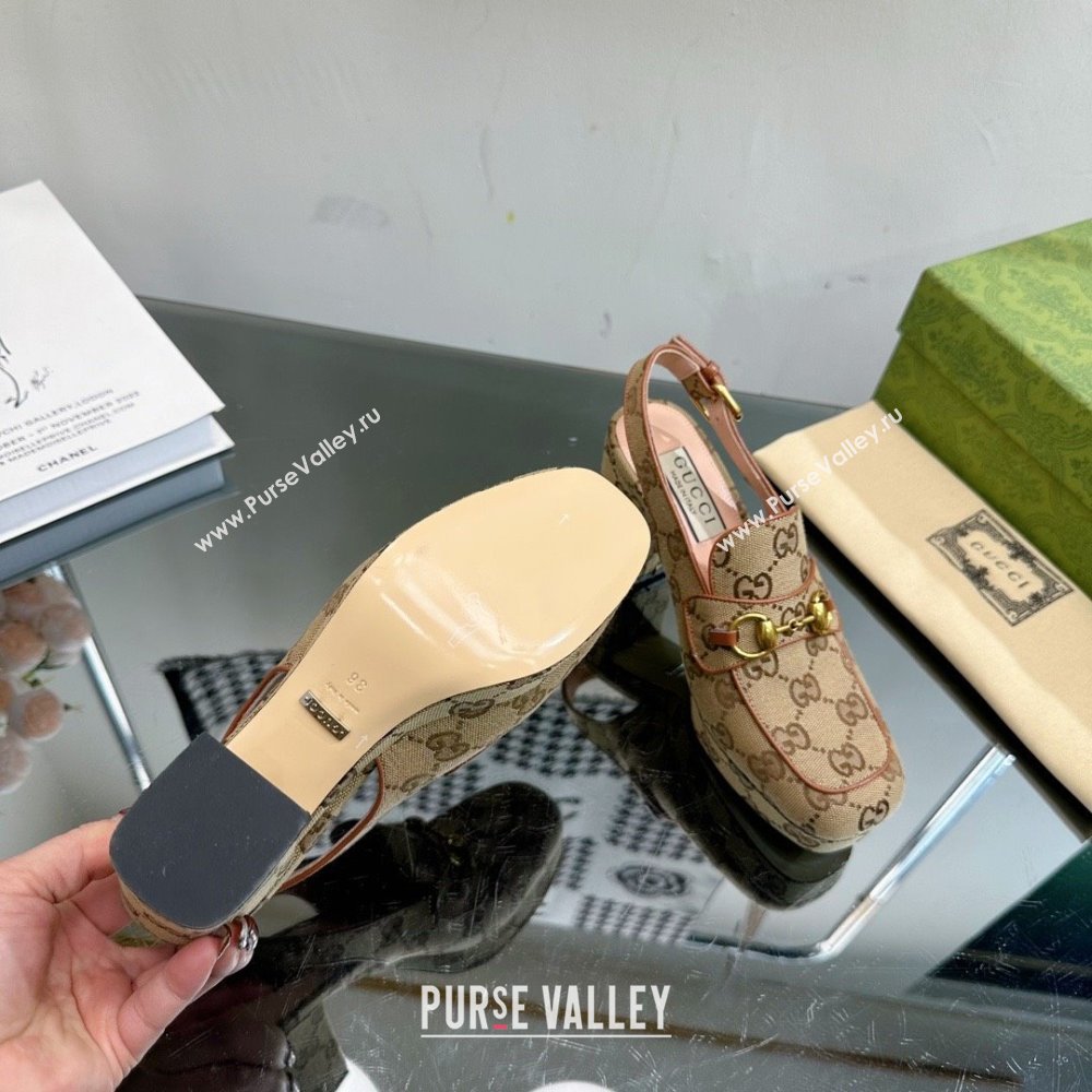 Gucci GG CANVAS Womens Horsebit mule 776916 2024 (modeng-231228-08)