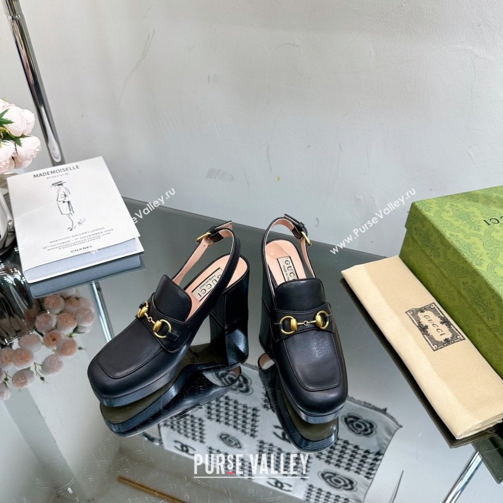 Gucci Womens Horsebit mule 771566 black 2024 (modeng-231228-07)