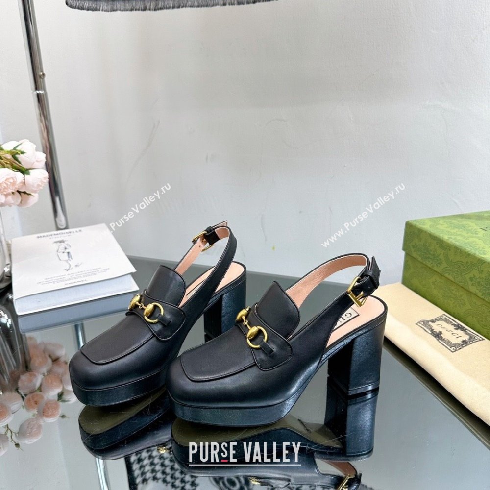 Gucci Womens Horsebit mule 771566 black 2024 (modeng-231228-07)