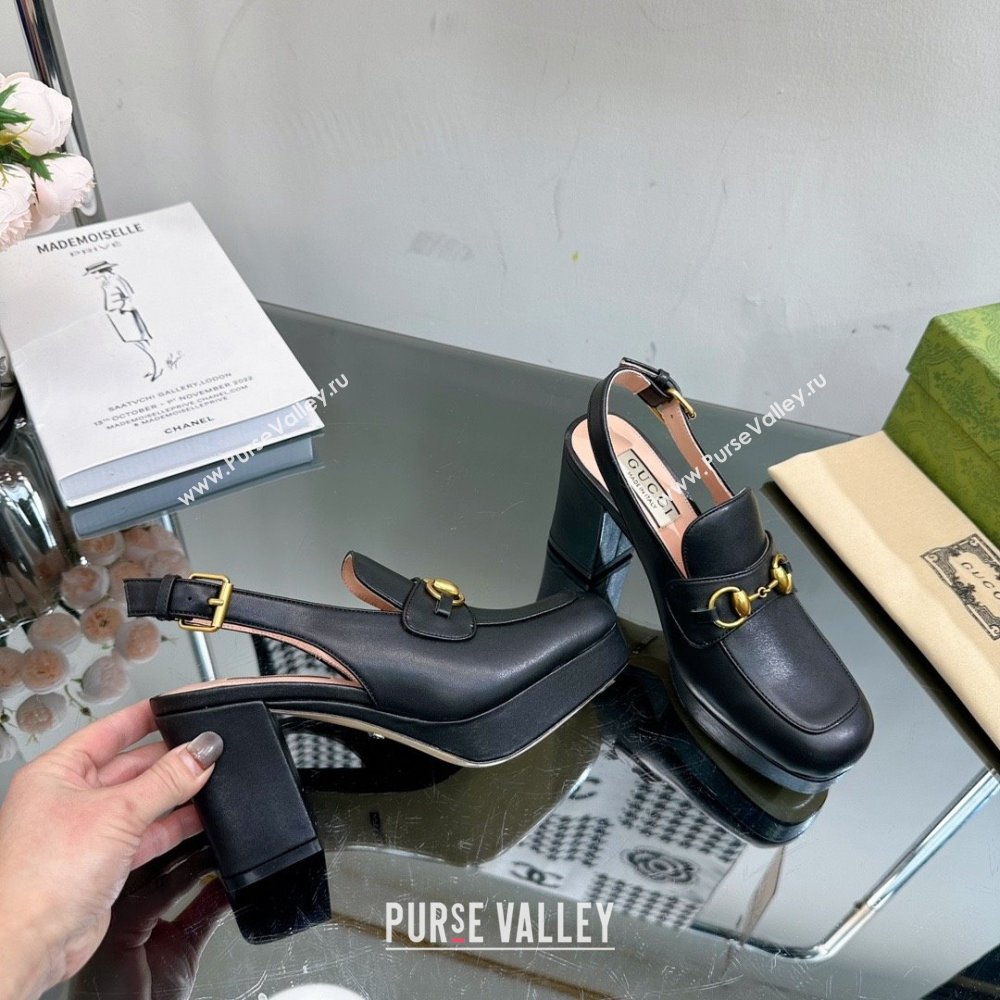 Gucci Womens Horsebit mule 771566 black 2024 (modeng-231228-07)