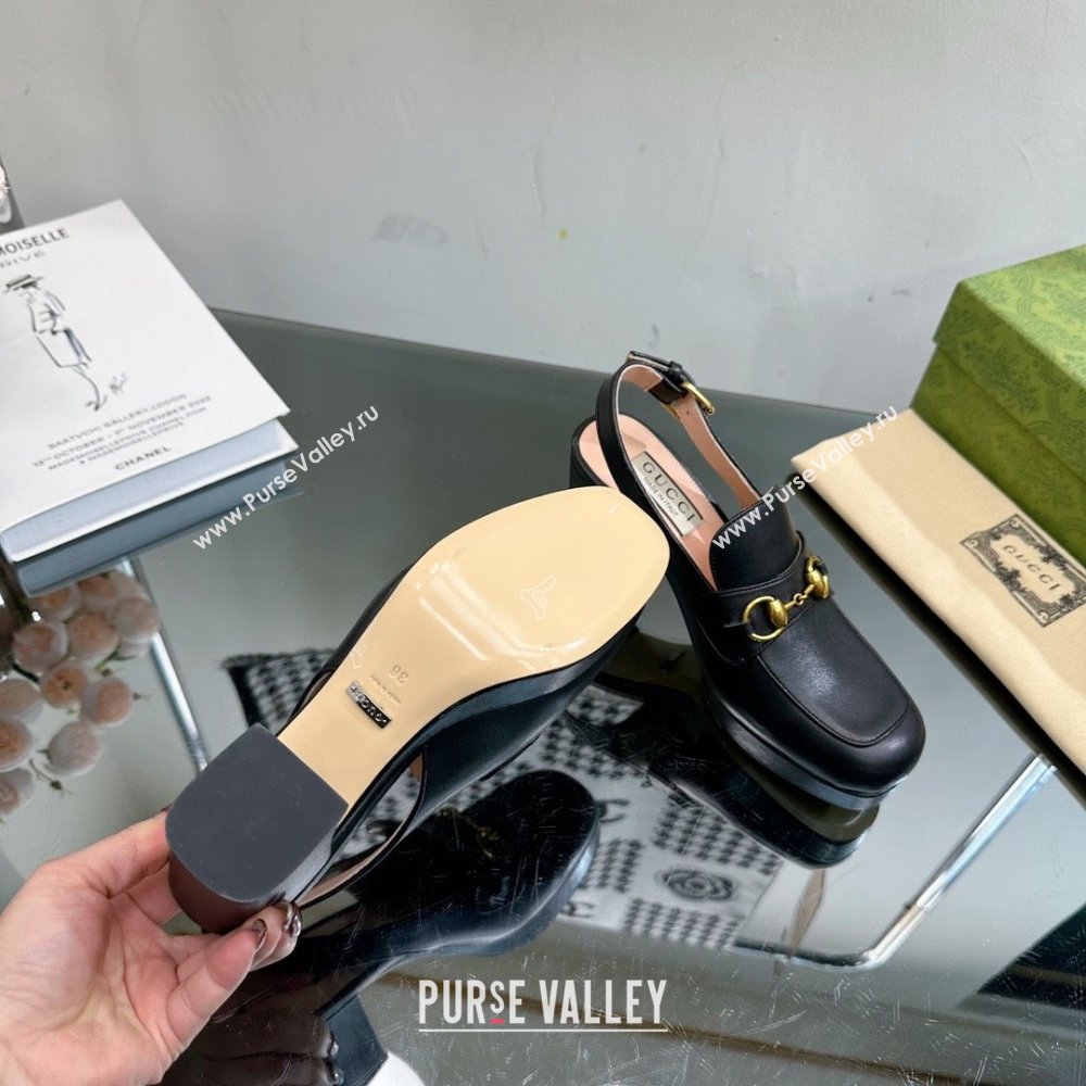 Gucci Womens Horsebit mule 771566 black 2024 (modeng-231228-07)