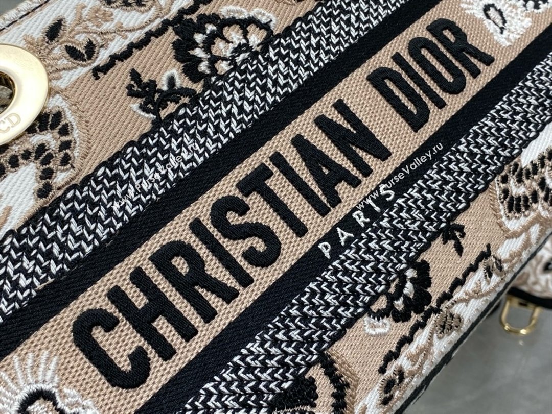 Dior Medium Lady D-Joy Bag in Beige Multicolor Butterfly Bandana Embroidery 2024 (xxg-240402-01)