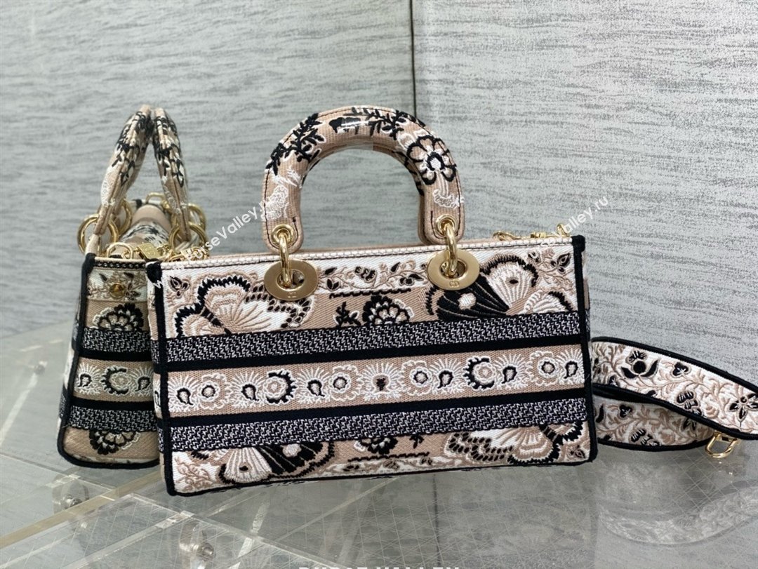 Dior Medium Lady D-Joy Bag in Beige Multicolor Butterfly Bandana Embroidery 2024 (xxg-240402-01)