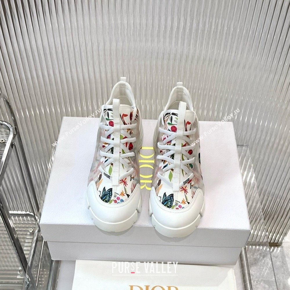 Dior D-Connect Sneaker in Technical Fabric Printed with White Multicolor Toile de Jouy Fantastica Motif 2024 (modeng-240425-10)