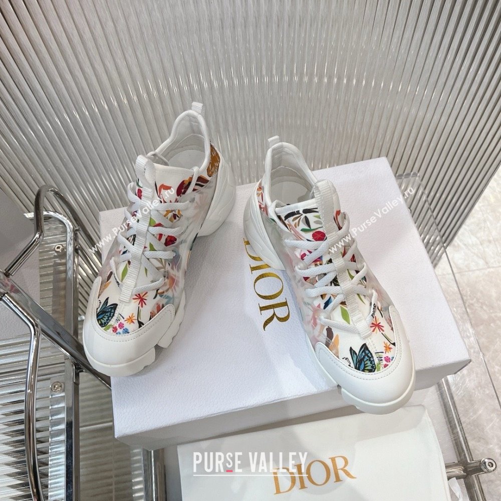 Dior D-Connect Sneaker in Technical Fabric Printed with White Multicolor Toile de Jouy Fantastica Motif 2024 (modeng-240425-10)