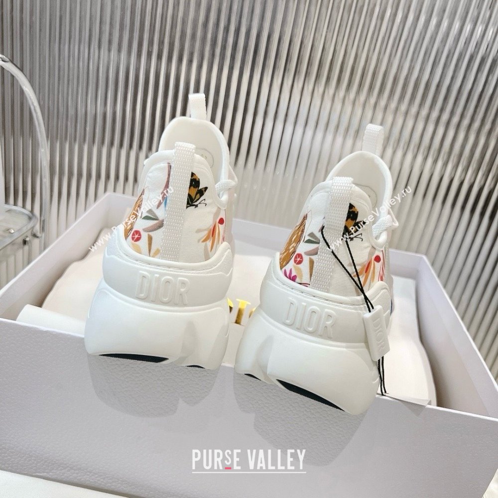 Dior D-Connect Sneaker in Technical Fabric Printed with White Multicolor Toile de Jouy Fantastica Motif 2024 (modeng-240425-10)